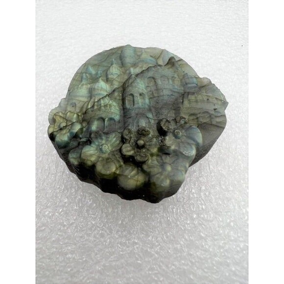 Very Flashy Labradorite Castle Carving - Picture 1 of 5
